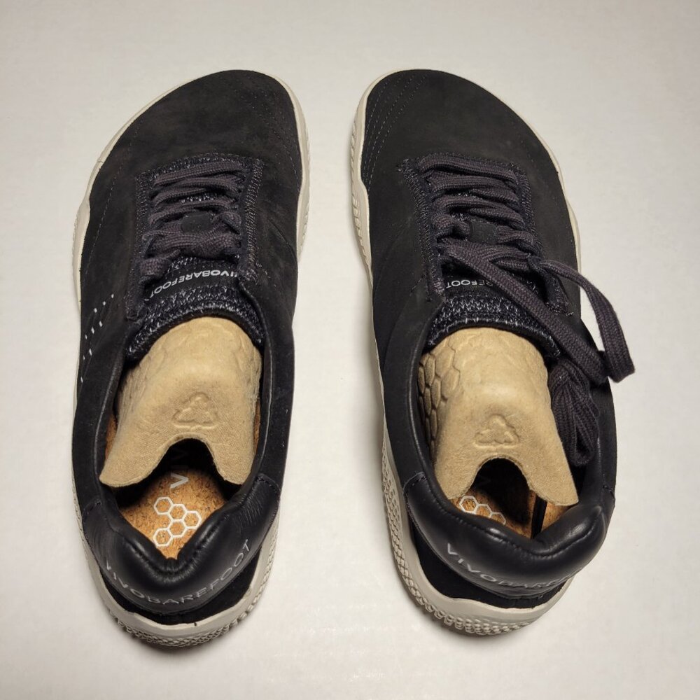 Vivobarefoot Motus Studio Sneaker Leather Womens in Suede Obsidian White - Picture 4 of 13